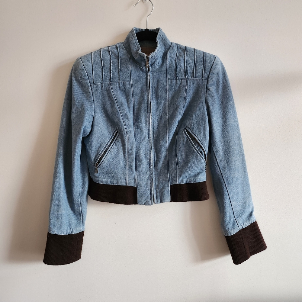 Vintage Arthur Mendoca S padded cropped denim jacket